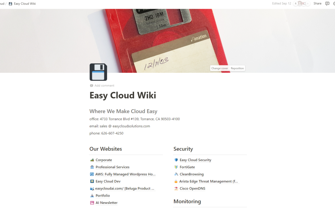 Easy Cloud Documentation + Knowledge Base